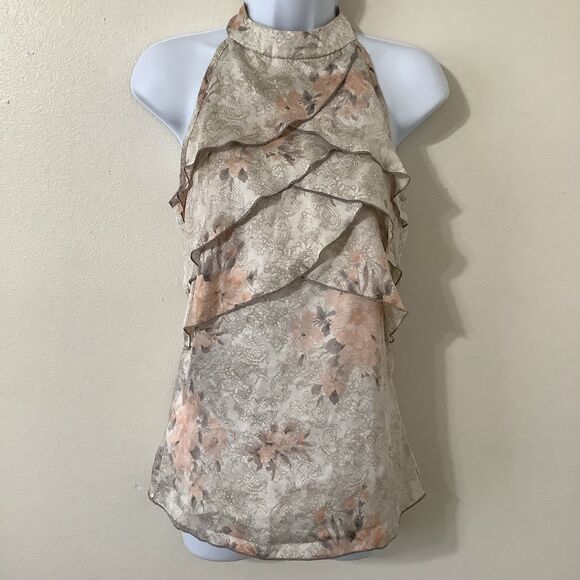 Maurices Cream Ruffled Asymmetrical Blouse - Picture 1 of 12